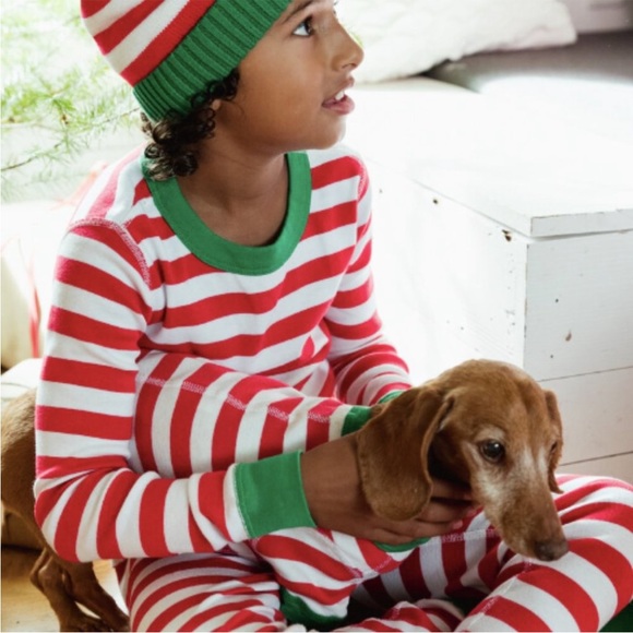 [Hanna Andersson] Red and White Striped Long John Pajamas- Size US 5 (110 cm) - Picture 10 of 12